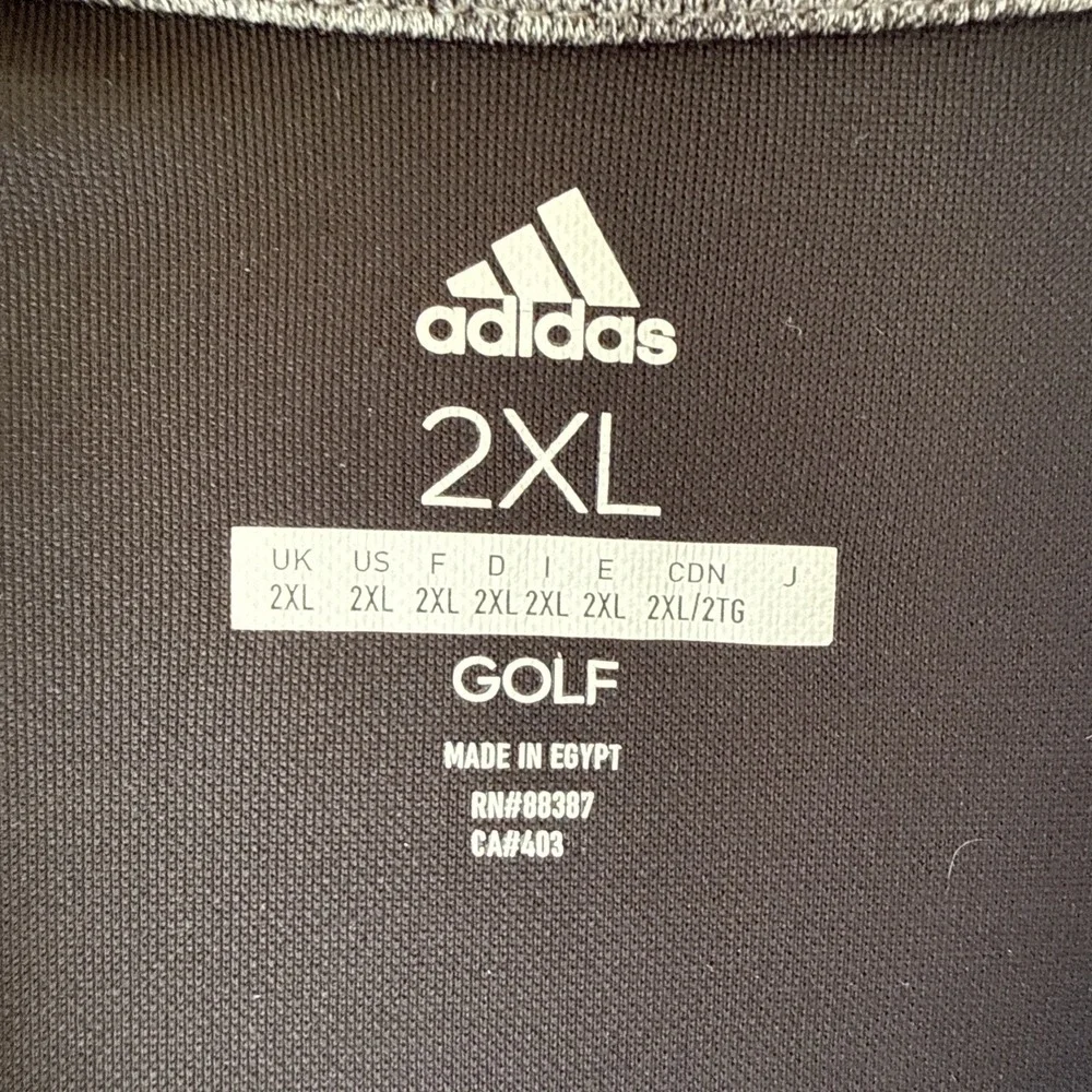 adidas Golf Mens 2XL‎ Double Pique 1/4 Zip L/Sleeve Pullover Jacket Shirt